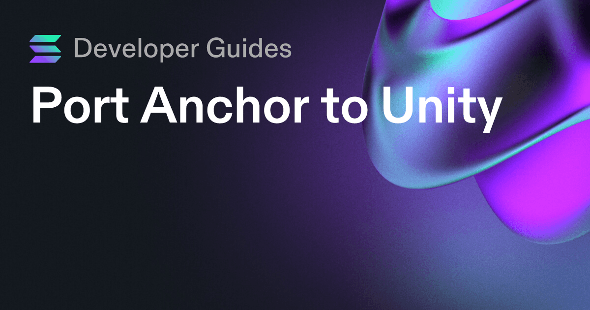 Port Anchor to Unity